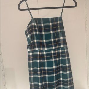 Plaid Green Mini Dress